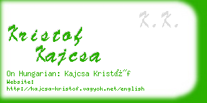 kristof kajcsa business card